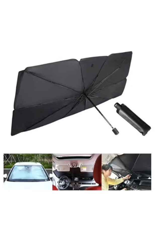 Car Sun Shade Umbrella for Windshield, Foldable Sun Visor Protector, Uv Rays & Heat Insulation Protection, Design