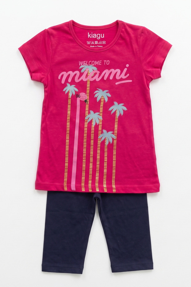 Girl/Boy 2-6 Years Old Short Sleeve Capri Set 2-Piece Cotton Summer Bottom Top Set