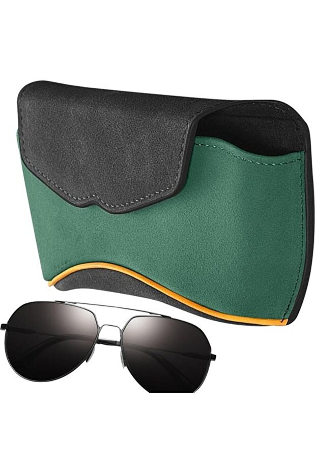 Sunglasses Storage Case – Magnetic closure – 16×9 cm – Green – Secure
