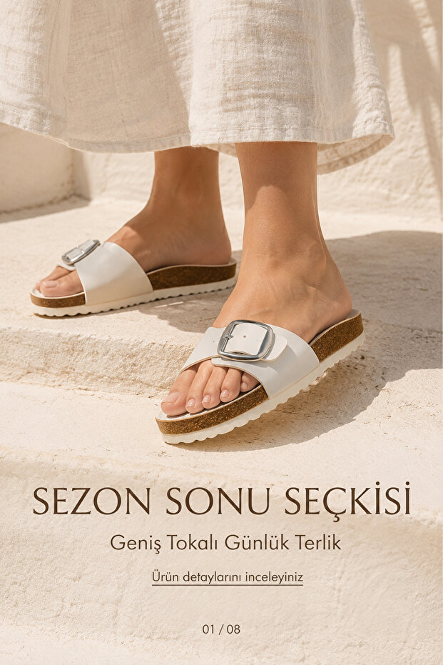 Women's Single Buckle Adjustable Cork-Look Comfortable Sole Casual Summer Slippers