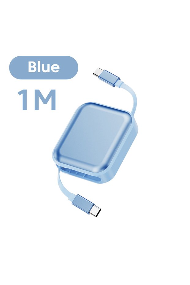 1m blue 240W Fast Charge USB C to Type C Portable Retractable Data Cabe Fast Charging Wire For iphon