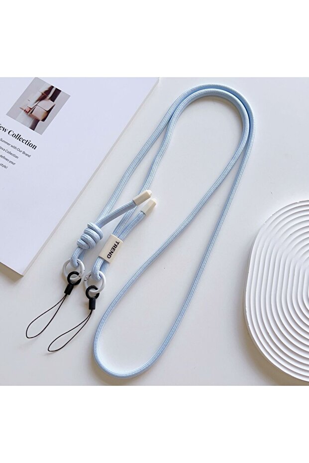Light blue Phone Lanyard Adjustable Diameter Outdoor Universal Case Crossbody Shoulder Card Neck Cor