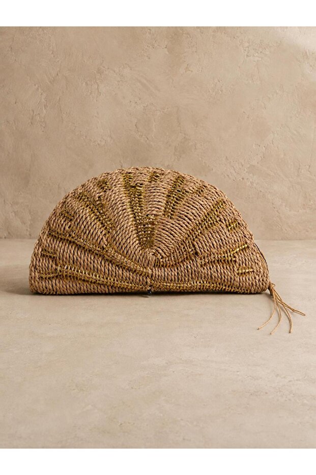 Camel-Gold Straw Bag 20X35 Cnt1070