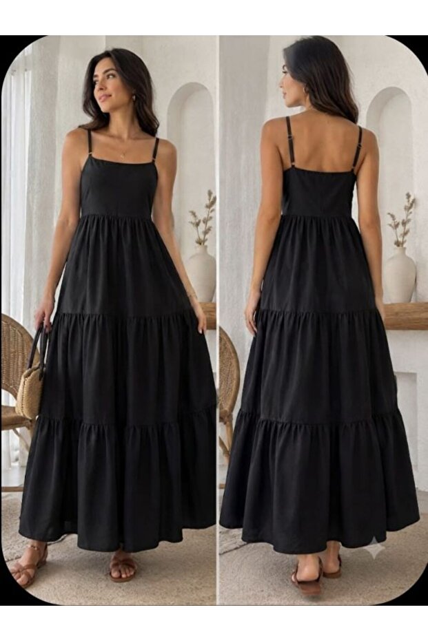 Strapless Ruffled Dress with Straps