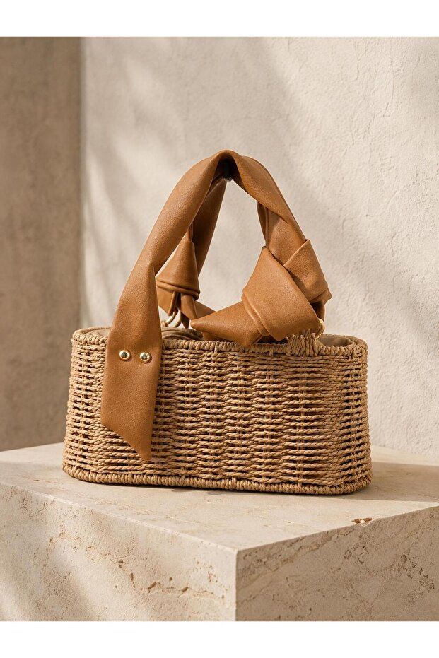 Camel Straw Bag 26X11 Cnt1148