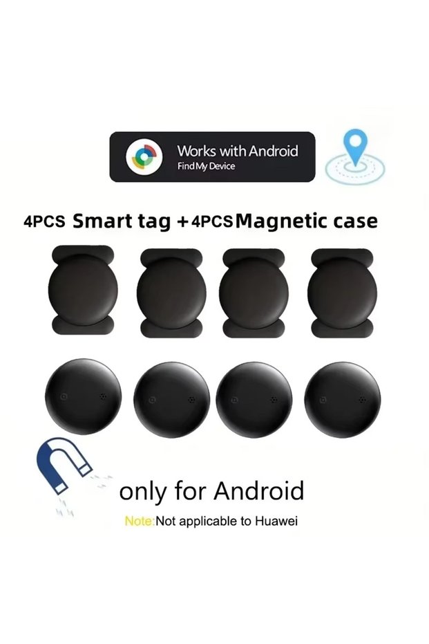 4pack Black G-black Bluetooth Tracker Tag for Android(Android ONLY), Key Finder Compatible with Goog