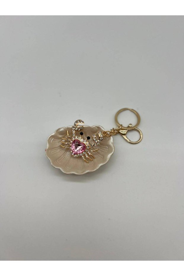 Keychain with Stone Figures – Cat, Dog, Bear and Cute Animal Patterns and Special Design Gold Bag Accessory