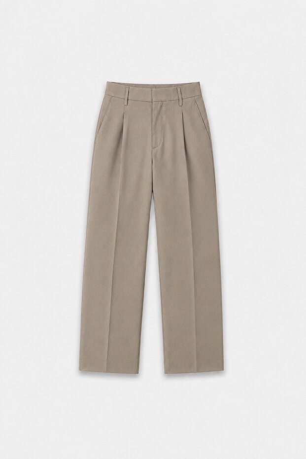 Relaxed Fit Pleated Men's Trousers