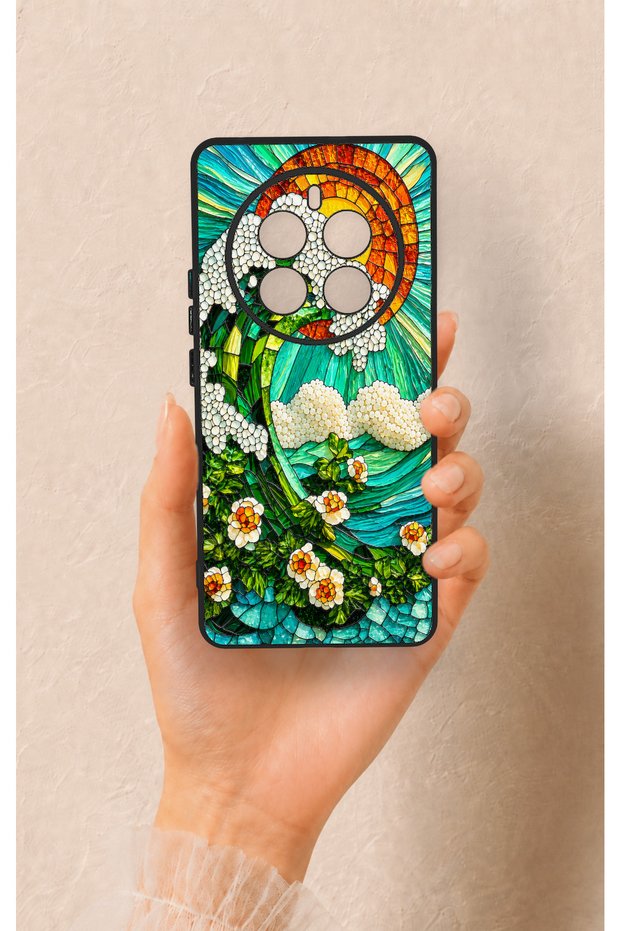 Realme 12 Pro Compatible Mosaic Ocean Wave Pattern Silicone Case