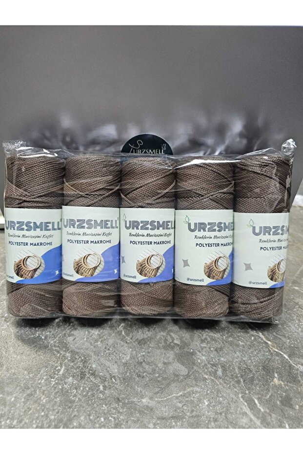 Polyester Macrame 500Gr, 5-Pack (100Gr-140Mt Each) No. 3. 2mm Supla, Bag and Accessory Thread 208 Light Brown