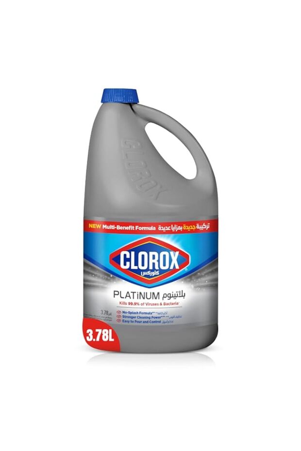 Clorox Platinum Bleach 3.78L, Upgrade Your Clean With A New Multi-Benefit, No Splash Thick Bleach Liquid Formula