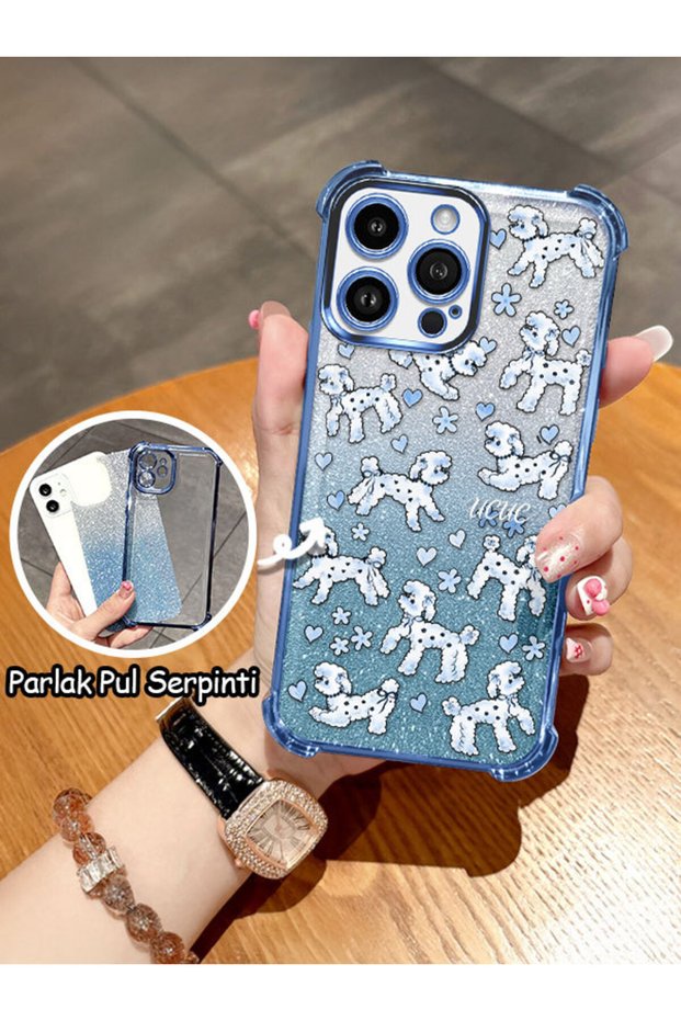 iPhone 14 Pro Max Compatible Transparent Four Corner Silicone Coated Glossy Edge Case