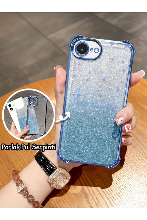 iPhone 16E/17E Compatible Transparent Four-Corner Silicone Coated Glossy Edge Case