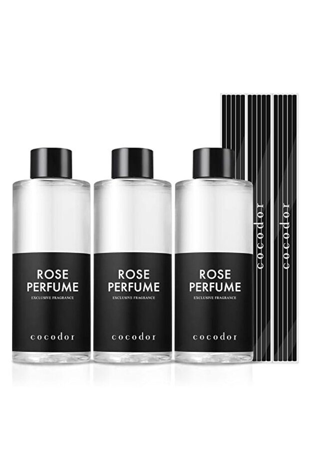 Cocod'or Reed Diffuser Oil Refill/Rose Perfume/6.7oz(200ml)/3 Pack