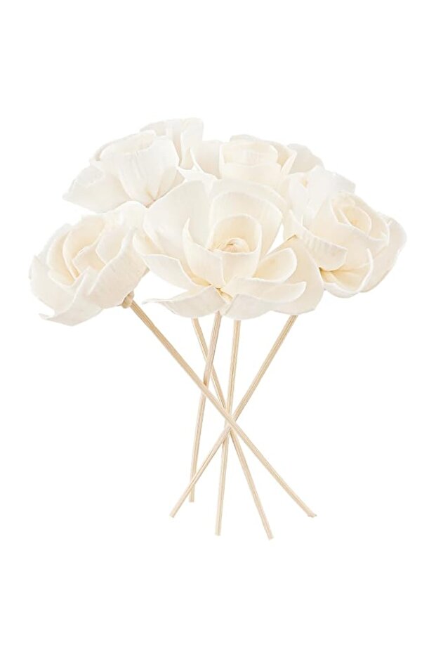 Gmaro 5 Pcs Flower Scent Diffuser, Natural Flower Scent Oil Diffuser Sticks, Aromatherapys Reed Flowers for Home, Bathroom, Office
