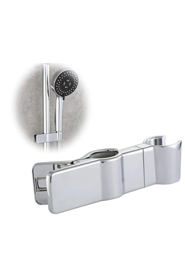 1pcs Adjustable Shower Head Holder for Slide Bar, Universal Rail Head Bracket Hand Shower Arm Adapter Slider Clamp Bathroom Replacement Sprayer Holder Mount