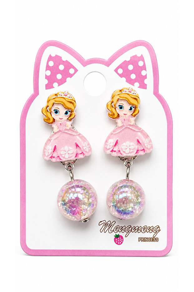 Princess Dangle Kids Earrings - Compressible White