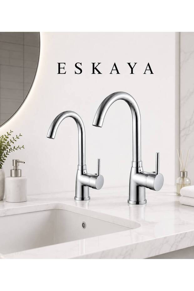 Chrome Color Cane Tubular Sink-Sink Set of 2