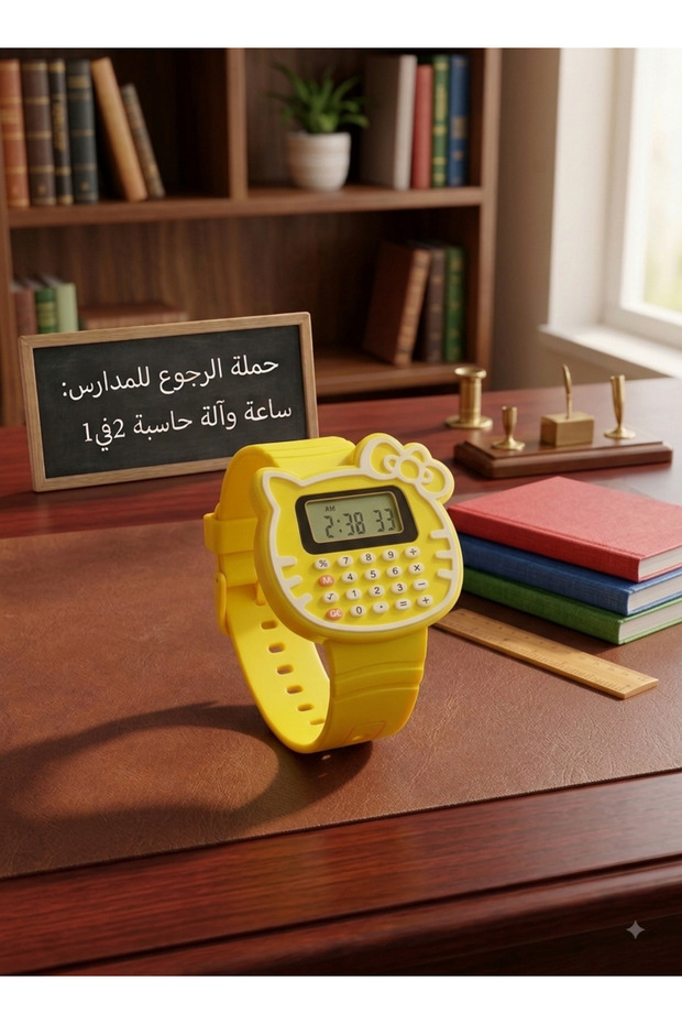 ساعة مع آلة حاسبة 2 في 1