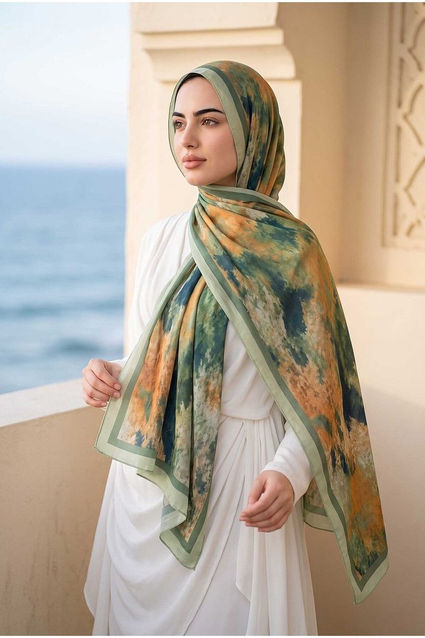 Batik Pattern Shawl Series Mint
