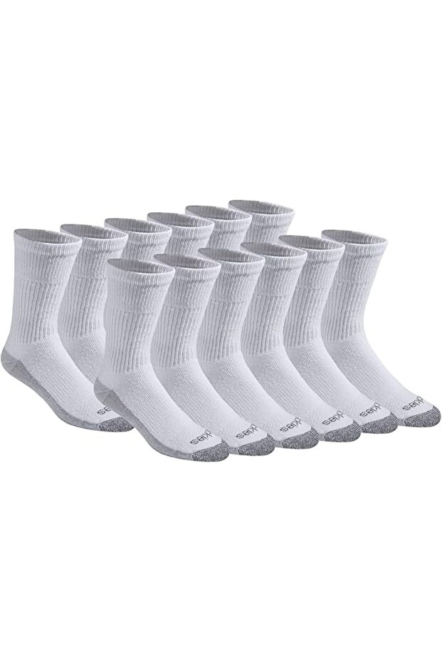 جوارب دراي تيك اسينشال للرجال للتحكم في الرطوبة متوفرة بمقاس ميديوم - 2 اكس لارج M-XXL (6، 12 زوج) م
