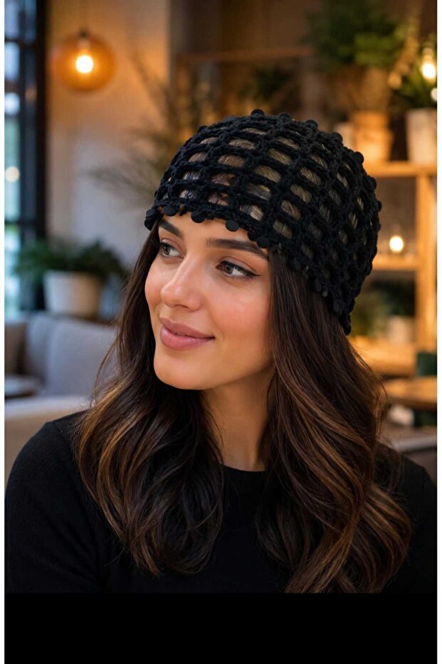 Hand Knitted Bohemian Beanie 100% Cotton