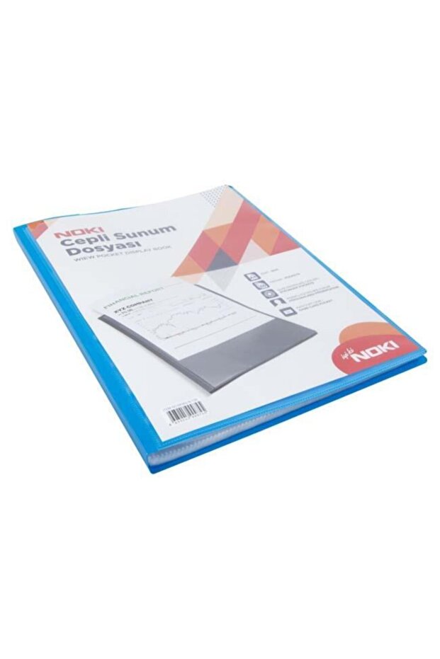 40 ورقة من ملف العرض باللون الأزرق مقاس A4 مع جيوب - 1