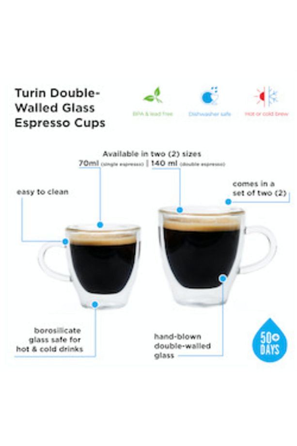 Turin Çift Cidarlı Espresso Bardağı 2 X 70 Ml - 4