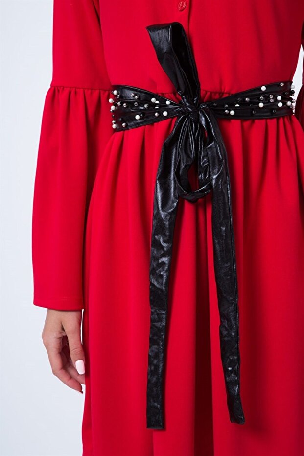 Ispanyol Kol Mini Elbise - 4