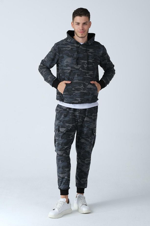 Kamuflaj Desenli Kapüşonlu Sweatshirt (e21-72100) - 4