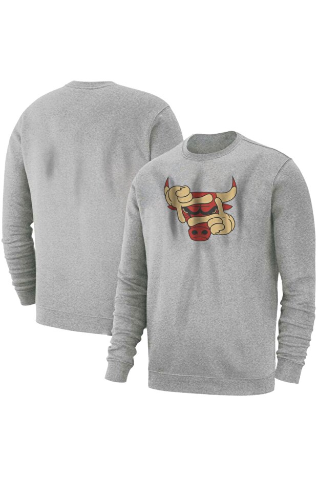Erkek Kırmızı Chicago Bulls Basic Sweatshirt - 3