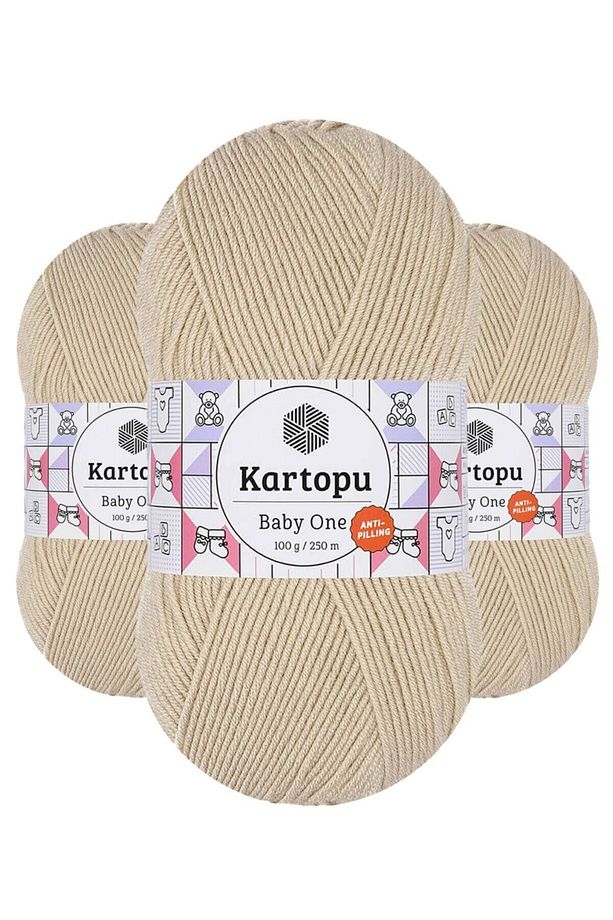Baby One K855 (bej) Anti-pilling El Örgü Ipi/yünü 1 Adet - 1