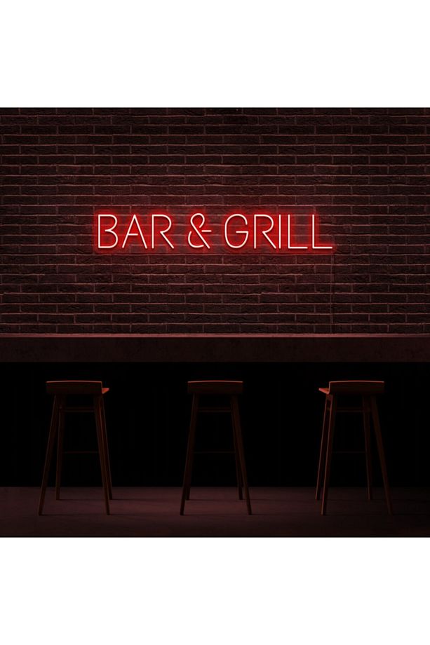 Bar Grill Neon Led Duvar Yazısı Dekoratif Duvar Aydinlatmasi Gece Lambası - 1