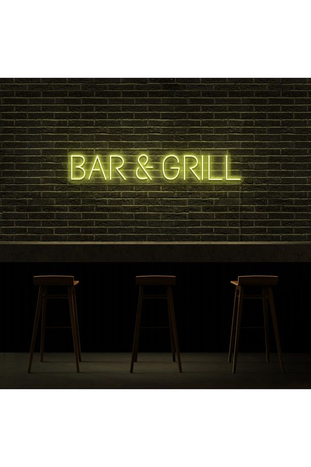 Bar Grill Neon Led Duvar Yazısı Dekoratif Duvar Aydinlatmasi Gece Lambası - 4
