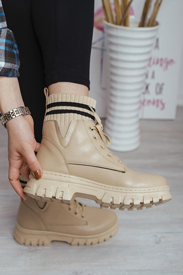 Tasha Lastik Şeritli Kadın Postal Bot - 3