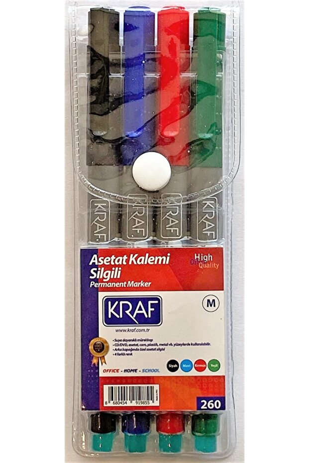 Asetat Kalemi Silgili (M) Medium 4 Lü Set - 1