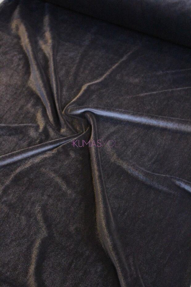 Siyah Ipek Kadife Kumaş - 1
