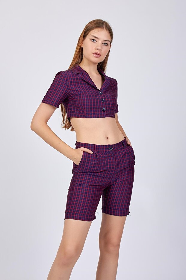 Fuşya Şort Pantolon - 2