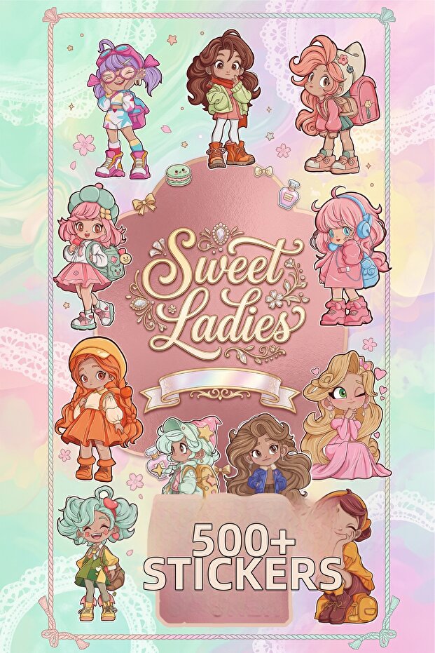 Sweet Ladies - 500 Stickers - 12 Different Characters - Agenda, Diary, Planner