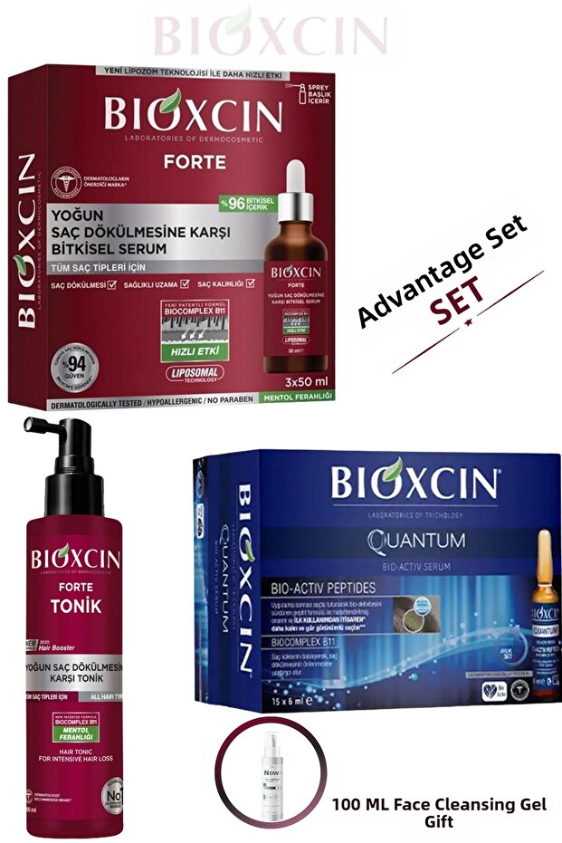 Forte Intensive Anti-Hair Loss Serum (3X50Ml) Forte Tonic 200 ml and (Volumizing Quantum Serum 15X6Ml) + Gel Gift