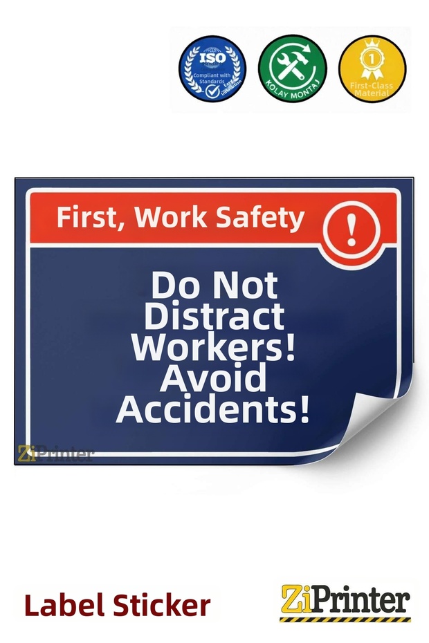 First of All, Do Not Disturb the Occupational Safety Worker! Causing Accidents! Isg Warning Sign Sticker 25X35 cm
