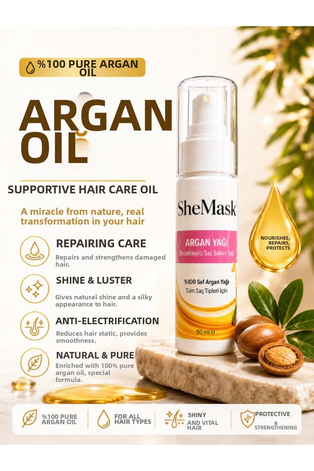 Argan Oil Hair Oil Hair Care Oil Heat Protectant with Vitamin E Damaged Hair Care Hair Heat Protector Shine-Enhancing Nourishing Repairing Hair Care Oil Anti-Frizz Hair Care Products Hair Vitamin