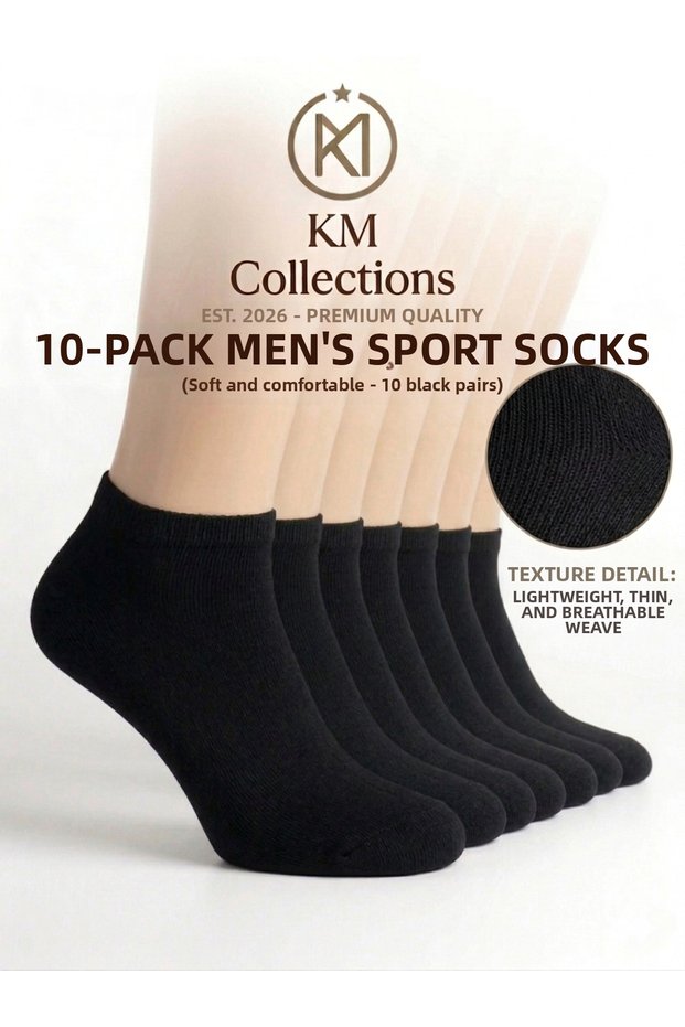Economical Pack of 10 Men's Booties Socks Cotton