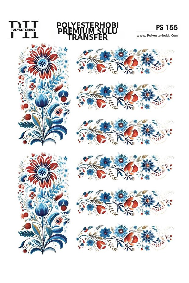 Premium Water Transfer 25X35 cm Flower Patterned Ps 155