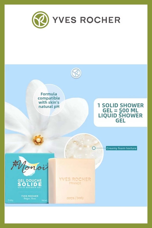 Monoi Solid Shower Gel Moisturizing Vegan Sls Sles Free 100 Gr Exotic Fragrance