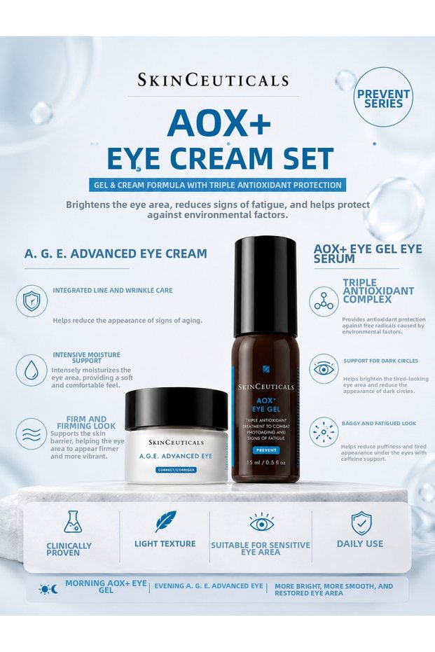 A.G.E. Advanced & Aox+ Anti-Aging Dark Circle and Wrinkle Reducing Eye Care Set