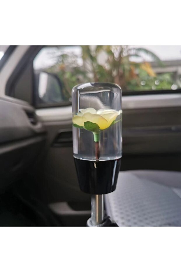 Yellow Flower Patterned Gear Shift Knob - 10 cm / Icvi215