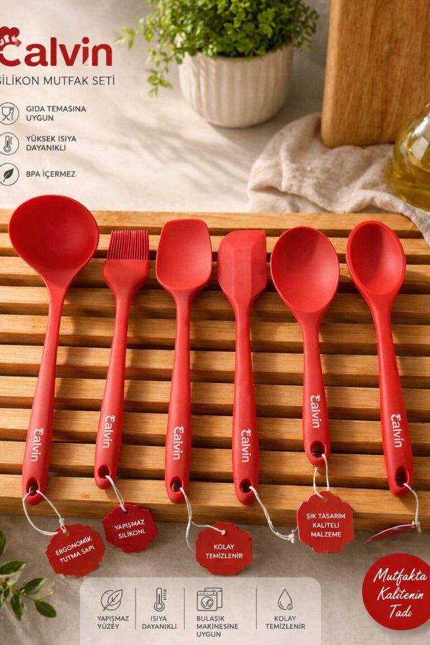 Alvin Campel Silicone Kitchen Set 6 Pieces Fireproof Non-Bending Hard Tip