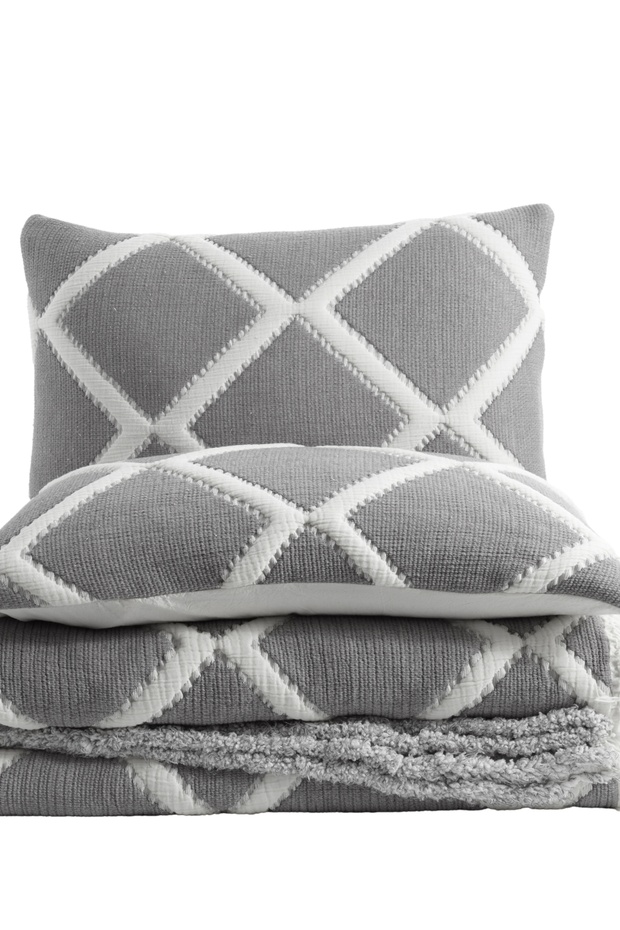 Garcia Anthracite Double Diamond Slice Bedspread