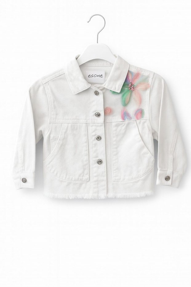 Baby Girl 2568 Tulle Flower Detail Jacket Gkj0043